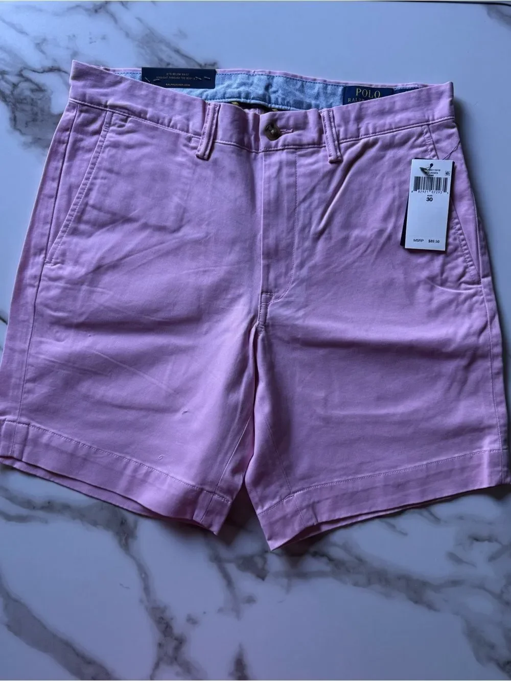 Polo Ralph Lauren Stretch Straight Fit Chino Shorts Pink Size 30 NWT
